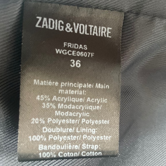 Zadig & Voltaire  FRIDAS Black Faux Fur Jacket Party Rocker Holiday Glam EU36 - Picture 8 of 11